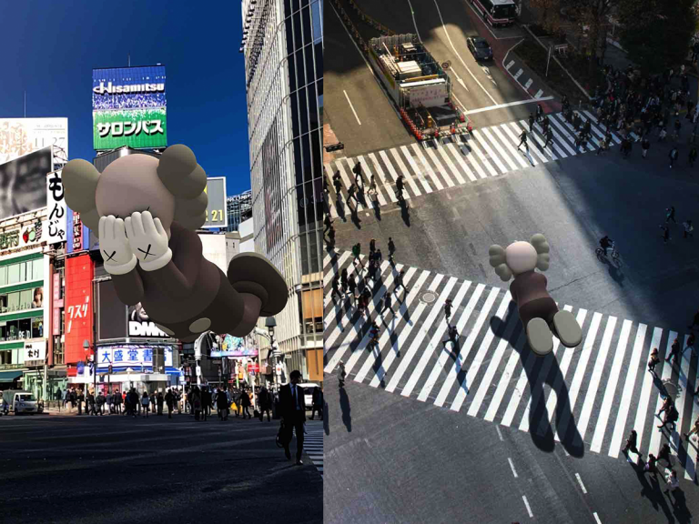 Giant AR ‘Companion’ Currently Floating Over Tokyo’s Shibuya Crossing Thanks to Modern Artist KAWS
