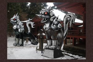 10-Foot Tall “Guardian Beasts” Appear at World Heritage Site Enryaku-ji Temple in Kyoto