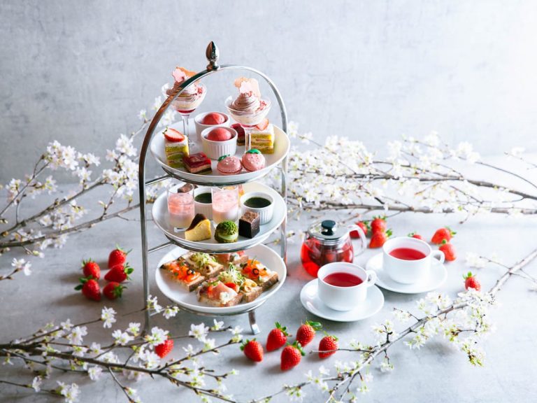 Savor Japanese Spring with a Strawberry and Cherry Blossom Afternoon Tea Set at Legato