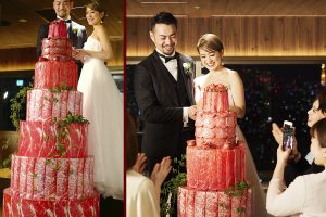 Meat-Loving Newlyweds Can Celebrate With 6-Foot-Tall Meat Wedding Cake Tower At Japanese BBQ Chain Kintan