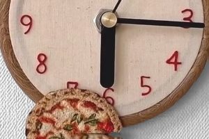Artist’s embroidered pizza clock tempts you with gooey cheese pendulum action