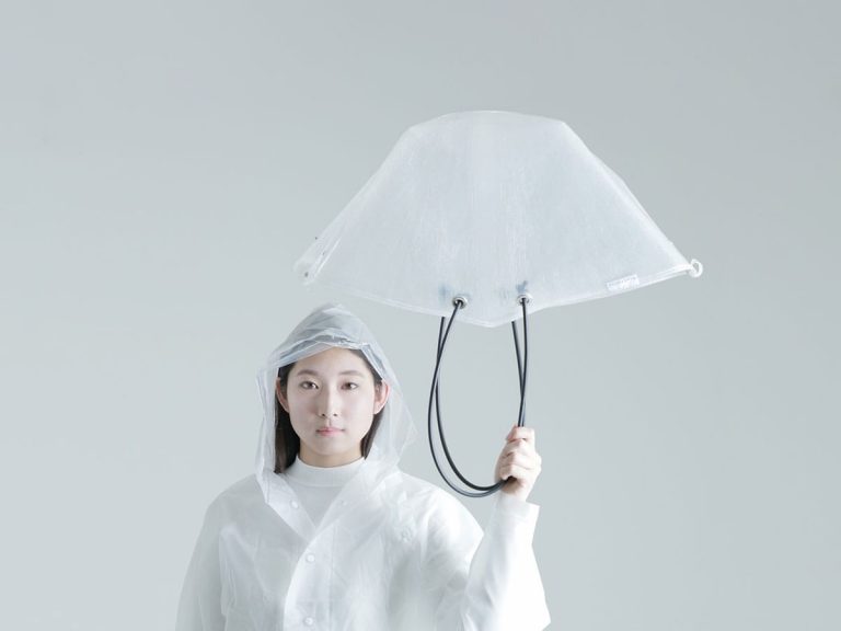 Discarded plastic umbrellas are reborn as fashionable bags and accessories by sustainable brand PLASTICITY