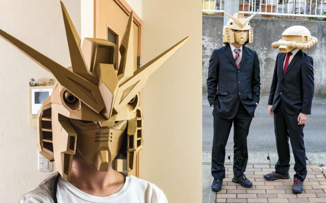 Japanese papercraft artist creates amazing Gundam masks