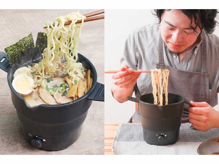 “Folding” compact ramen nabe hot pot cooks up the perfect amount of noodles for one person