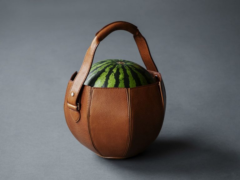 Japanese craftsman designs luxury leather bag just for carrying watermelons