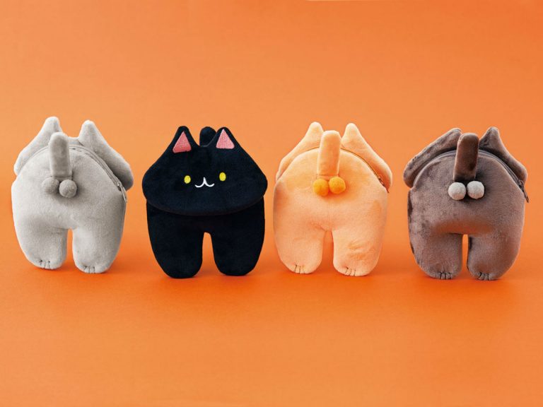 Japan’s cat pouches come with furry jingly balls attached–for the cat lover who has everything