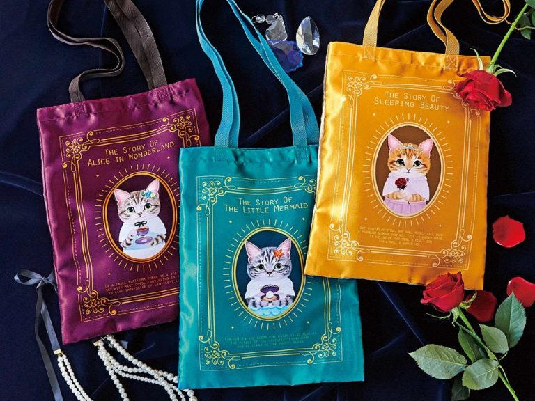 Tote your goods in fantasy style with adorable fairy tale cat bags