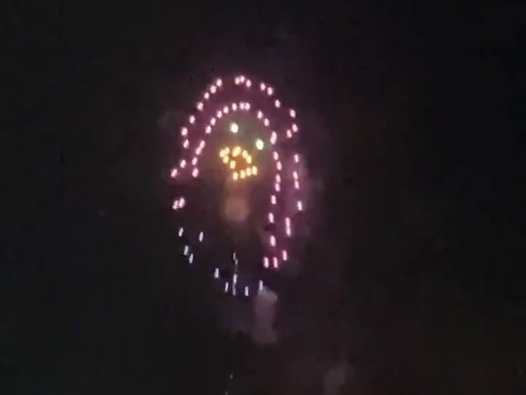 Japan’s corona-fighting monster Amabie makes a surprise appearance in a fireworks festival