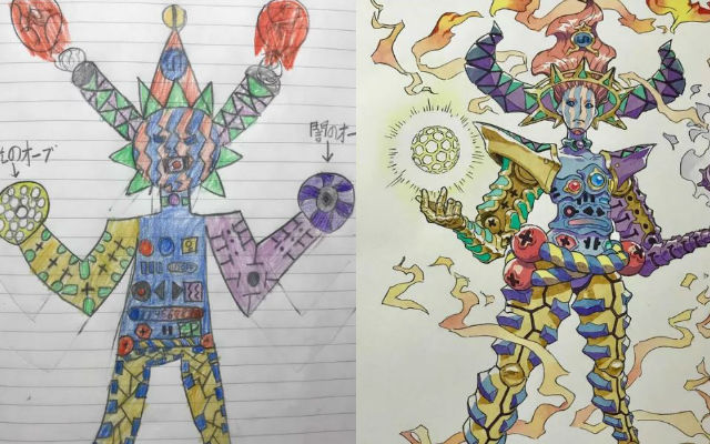 Professional Anime Artist Continues Transforming His Sons’ Sketches Into Amazing Characters