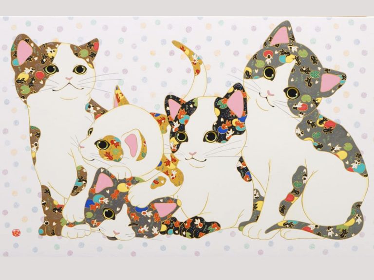 Artist Marina Furuya brings cute, colorful animals to the art of Nihonga in latest exhibition
