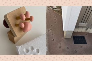 Leave cute cat paw prints in cement or any surface with 3D stamp by hanko maker Ono Inbō