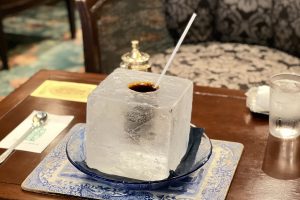 Japanese retro coffee house has a very cool way of serving your iced coffee.  Literally.