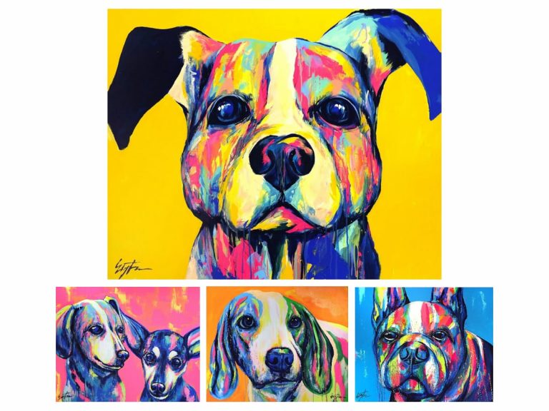 Eiji Tamura, artist behind colorful, street art-style dog paintings to hold Tokyo exhibition