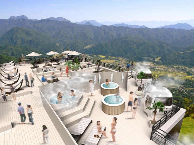 Japan Ski Resort Opens ‘Mountain Beach’ 1400m in the Sky, Complete with Sauna-Installed Gondolas
