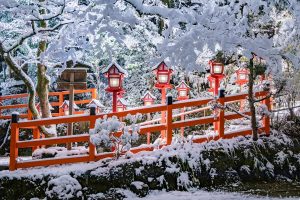 Japanese photographer captures mystical shrines covered in snow
