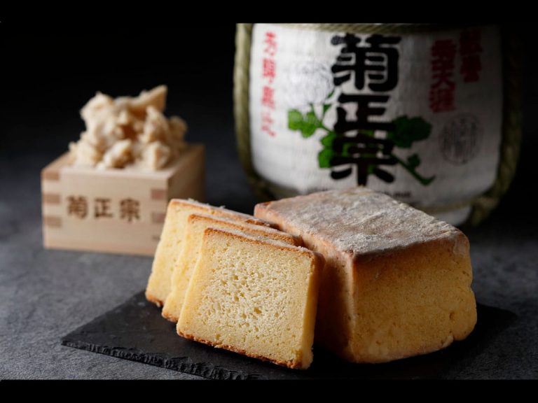 “Tipsy Cake” from Hotel Okura Kobe is made with Kiku-Masamune Daiginjo sake lees