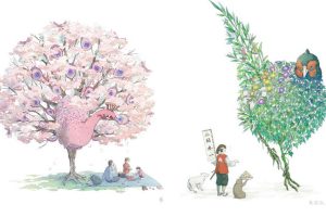 Artist Beautifully Combines Japanese “Spiritual Birds” And Trees To Illustrate The Four Seasons