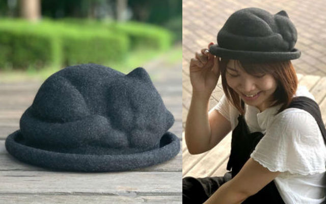 Japan’s Realistic Napping Cat Hat Puts A Purring Kitty On Your Head
