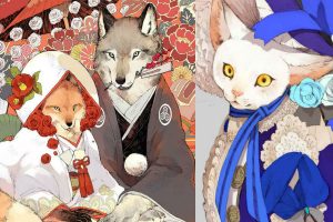 Japanese Illustrator’s Amazing Anthro-Animal Series Gives Them Fantastical Styles From Around The World