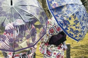 Clear Japanese Umbrellas With Traditional Art Motifs Pair Perfectly With Kimono And Yukata