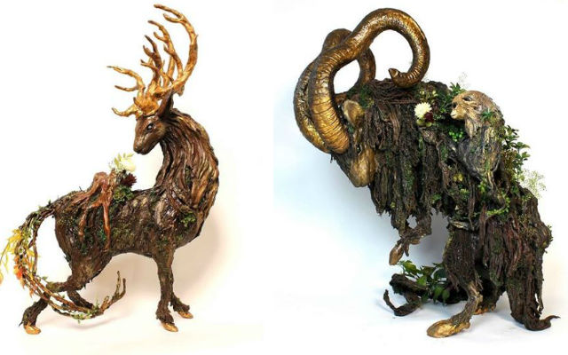 Japanese Artist Crafts Epic Beast And Plant Hybrid Sculptures