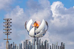 These impressive photos of the Olympic Torch look like CG imagery or a scene from an anime