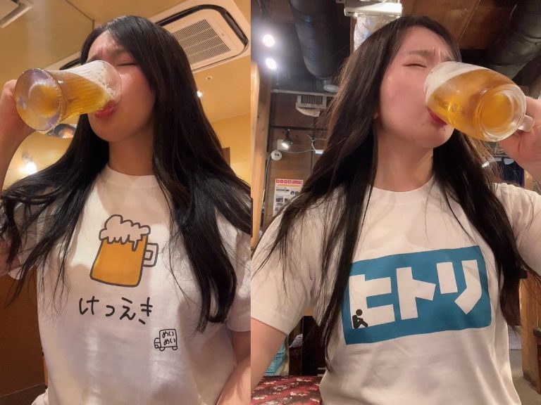 Meet Japan’s new Twitter phenomenon:  a trucker girl who shares post-work beers in witty T-shirts