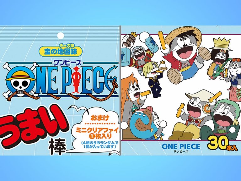 One Piece teams up with popular snack Umaibō for a cheesy “treasure map” treat