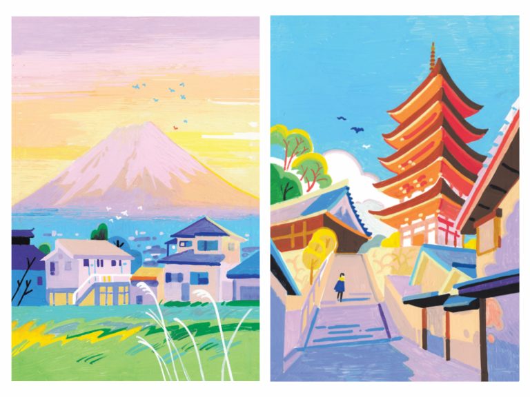 Artist recreates scenes of Japan through pleasing pastel-colored illustrations