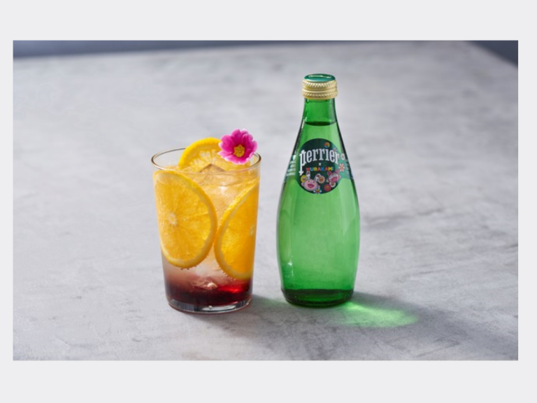 Perrier x Murakami collaboration menu now available at koe lobby in Tokyo