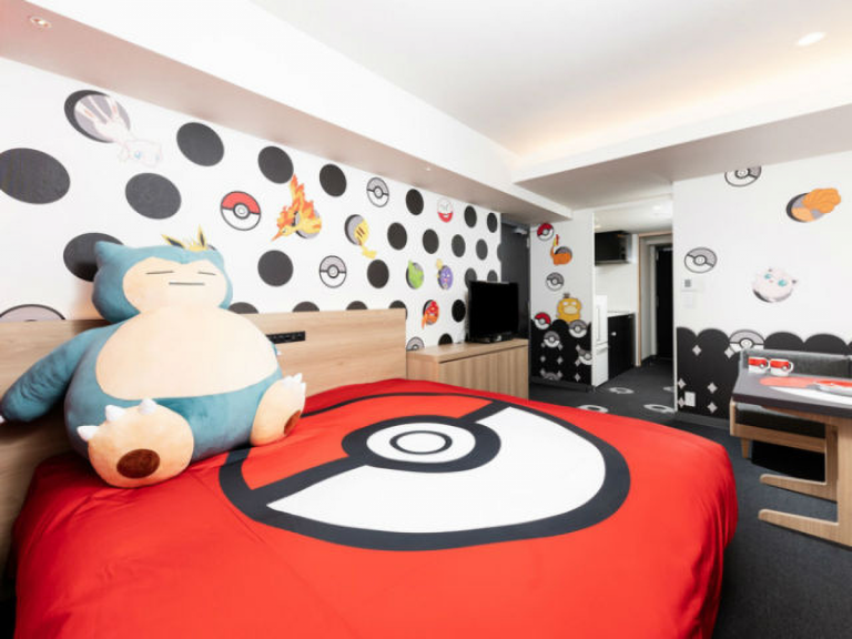 Pokemon themed hotel rooms opening in Tokyo and Osaka let you snuggle with giant Snorlax