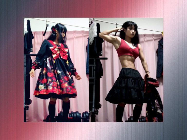 Gothic lolita fashion lover startles social media by revealing a ripped body under her clothes