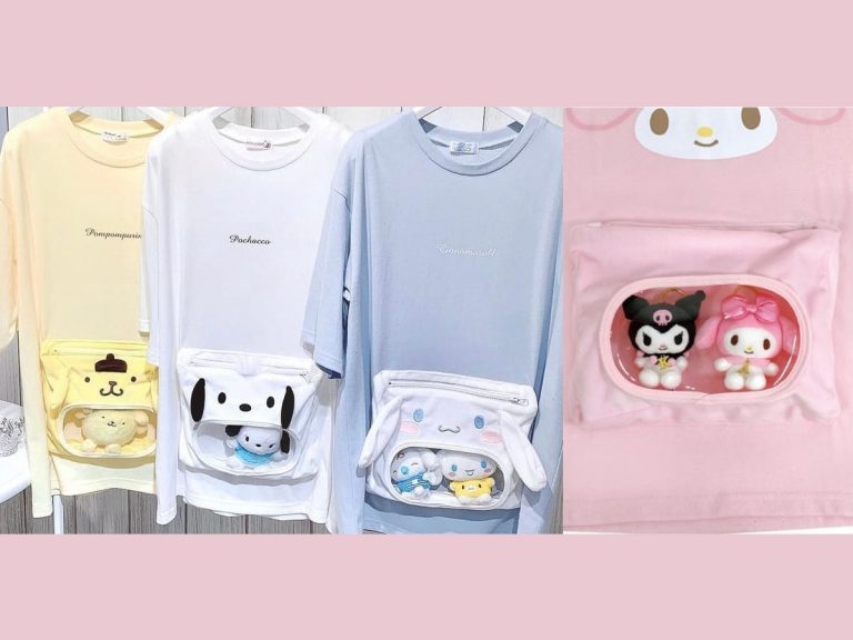 New t-shirts let you keep your favorite Sanrio characters in a pouch on your belly