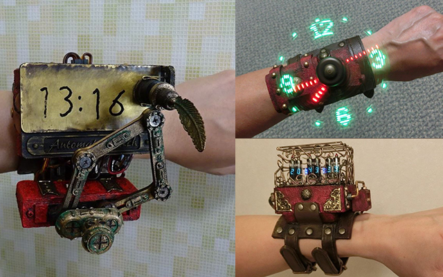 Awesome Functioning Steampunk Wrist Watches and Other Creations by Japanese DIY Artist