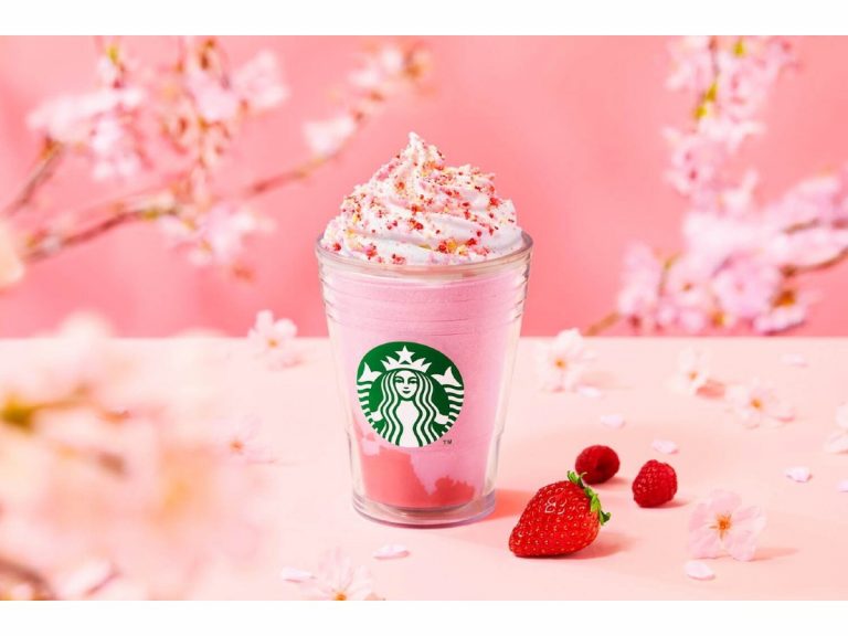 Starbucks Japan celebrates sakura season with a full bloom cherry blossom berry Frappuccino